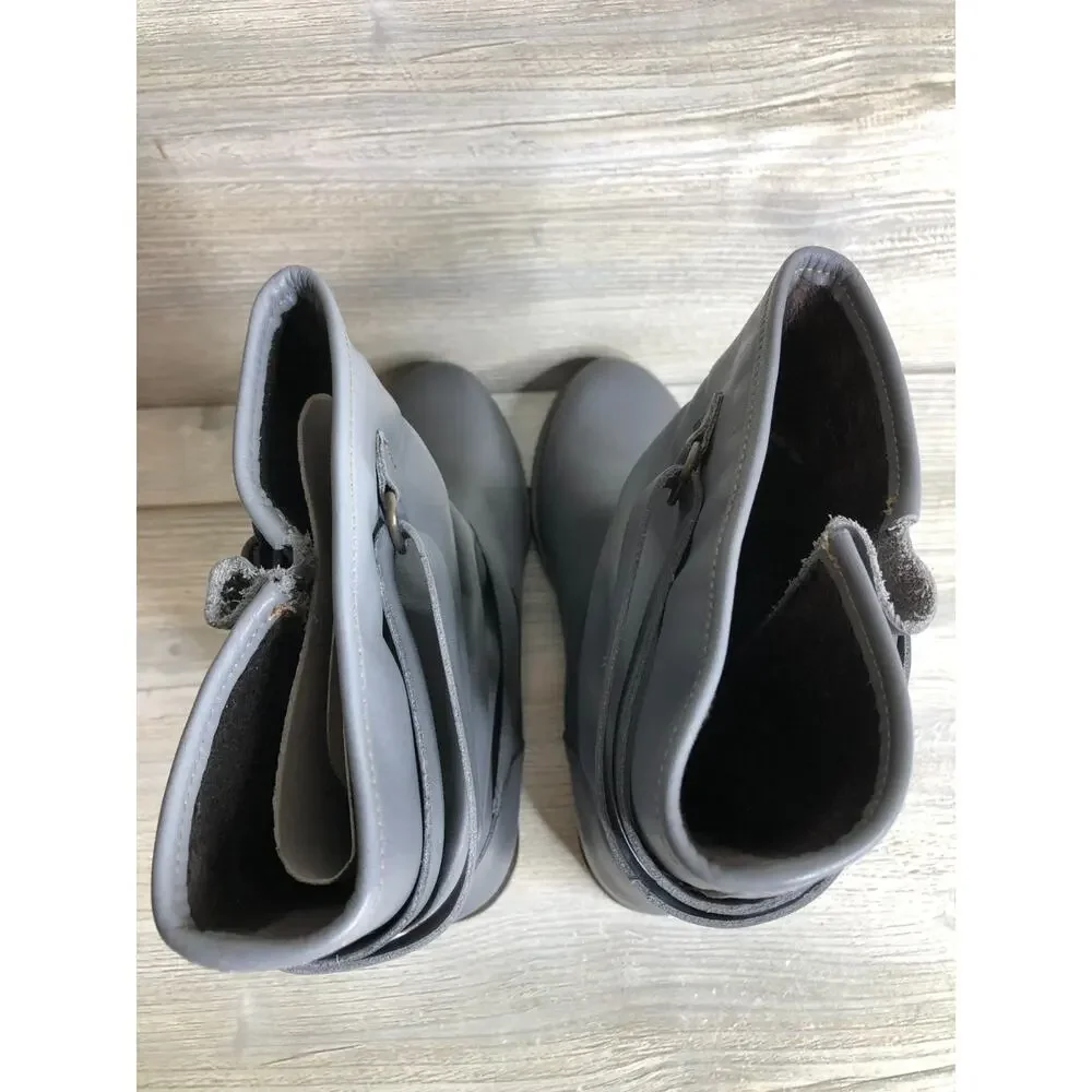 Eric Michael Laguna Grey Women's Mid Calf Pull On Boots Size 40 / 9